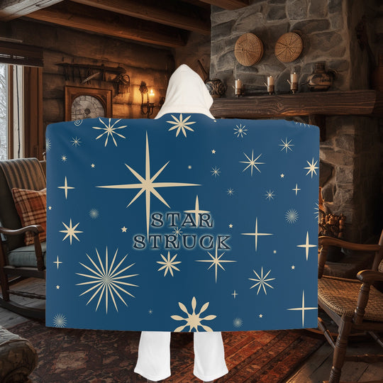 Deep Night Star Struck Hooded Sherpa Blanket – Olympic Stargazing Fleece