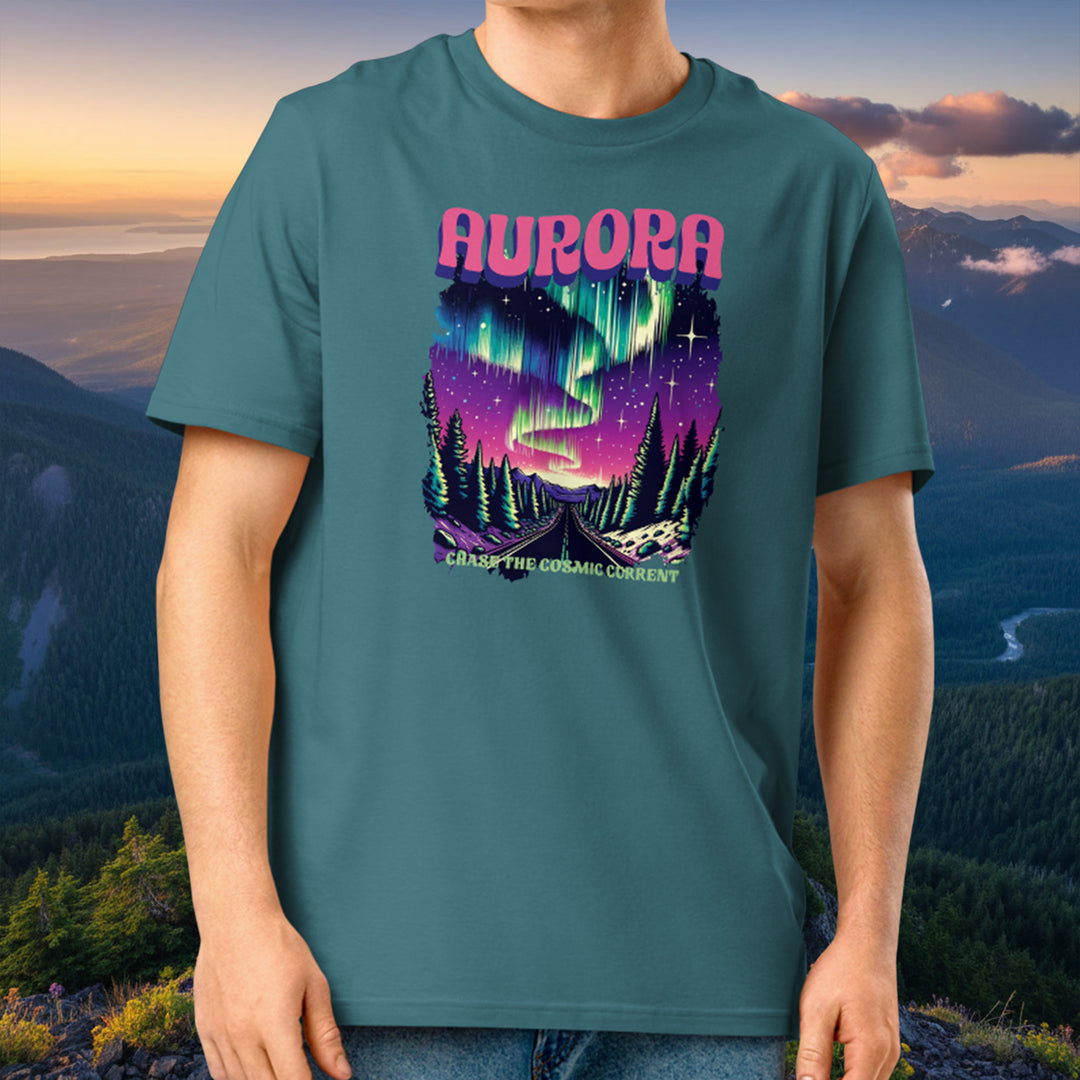 Aurora Chase Tee – Cosmic Current Organic Cotton