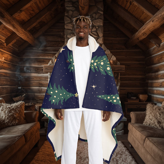 Feeling Pine Hooded Sherpa Blanket – Olympic Starlight Fleece