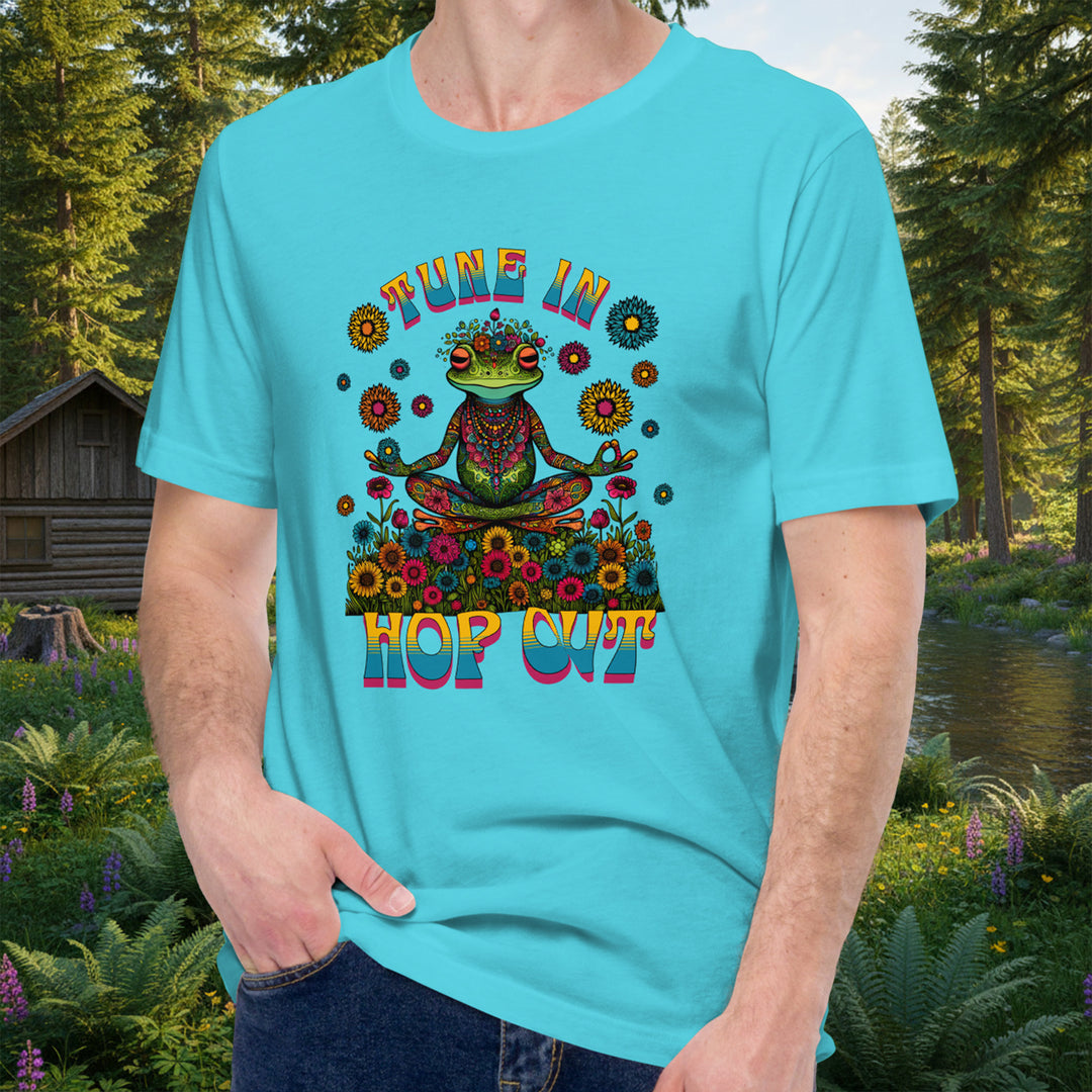 "Tune In, Hop Out" Tee – Psychedelic Frog Lotus