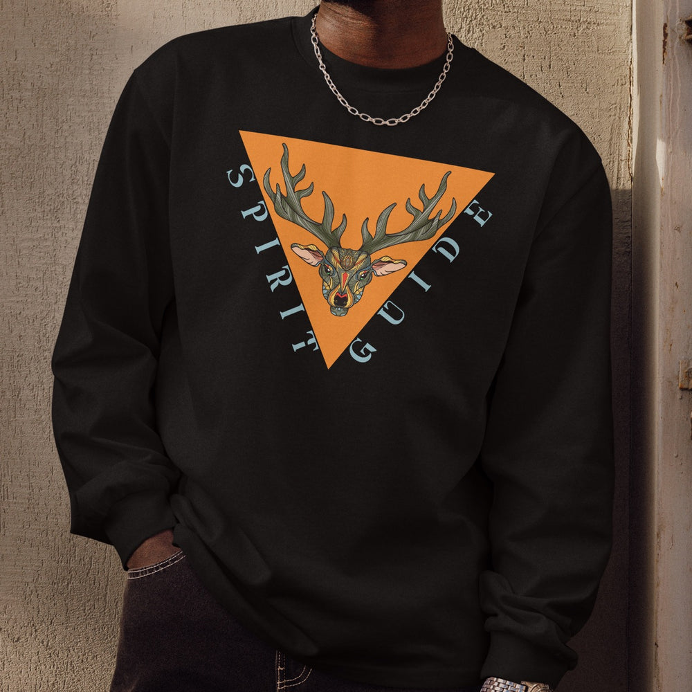 Spirit Guide Stag Long-Sleeve Tee – Premium Heavyweight Cotton Shirt