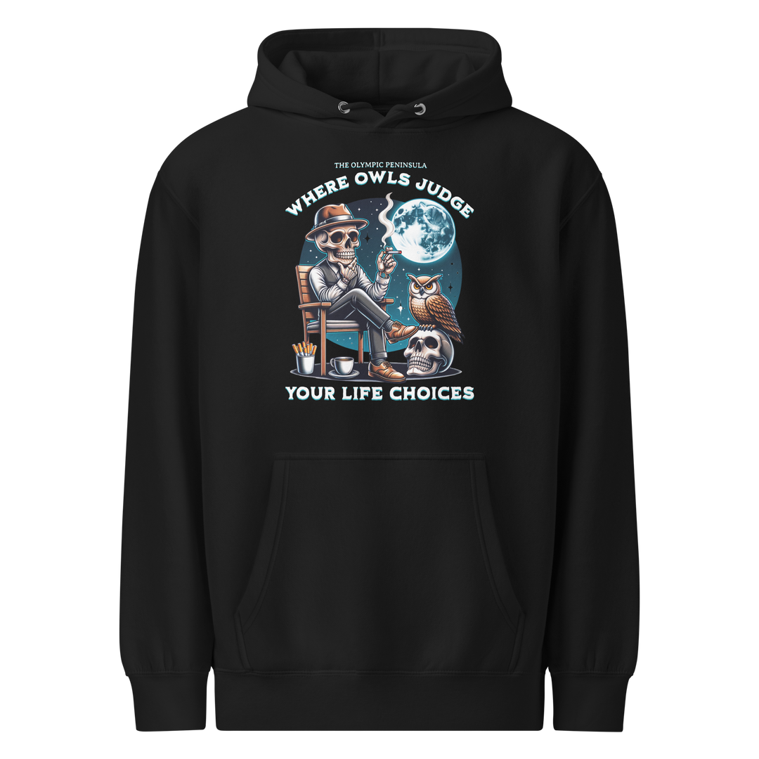 Where Owls Judge Hoodie – Premium Pullover