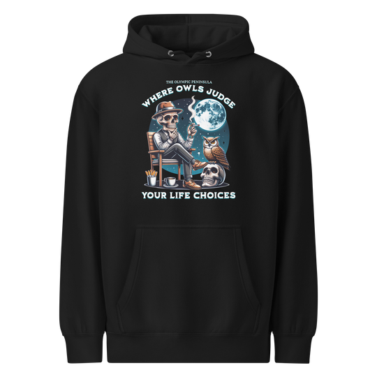 Where Owls Judge Hoodie – Premium Pullover