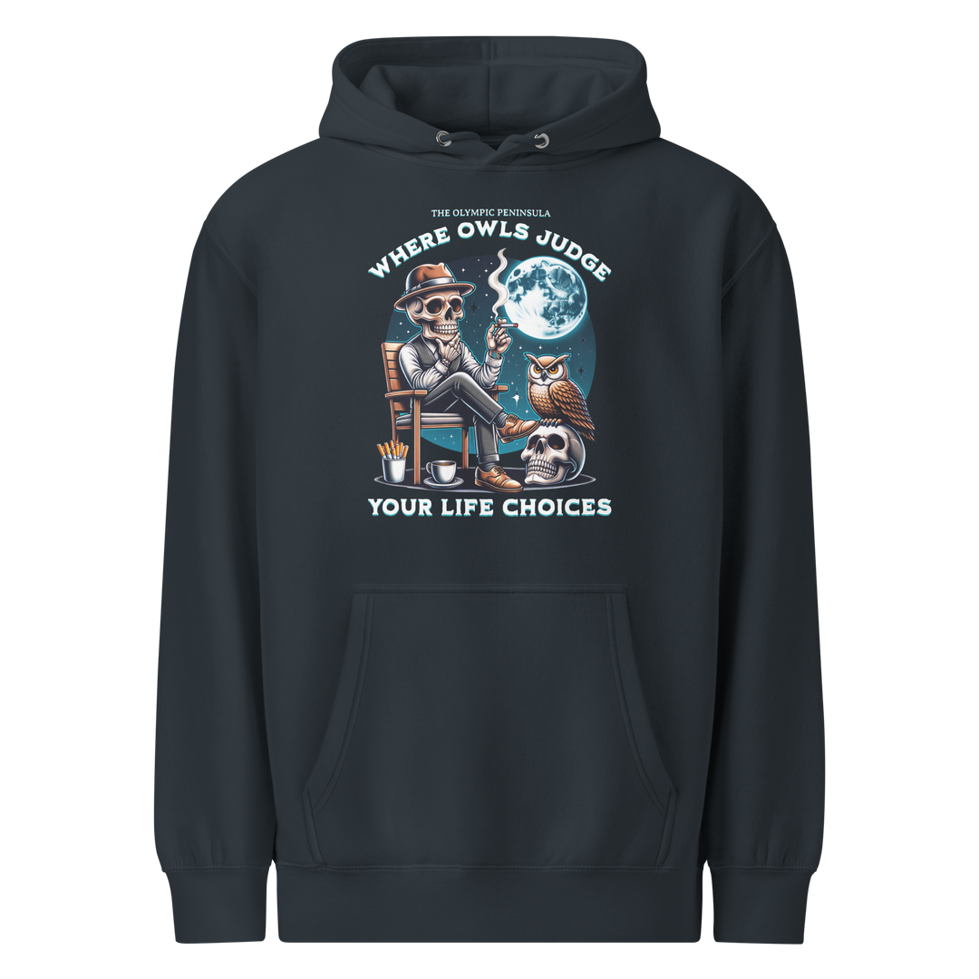 Where Owls Judge Hoodie – Premium Pullover