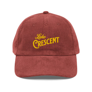 Lake Crescent Vintage Corduroy Cap – Embroidered Design