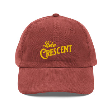 Lake Crescent Vintage Corduroy Cap – Embroidered Design