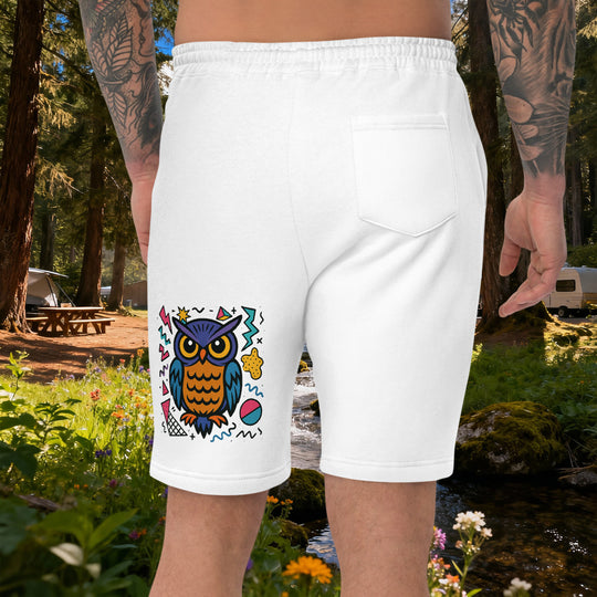 Owl Daze Fleece Shorts – 90s-Style Men’s Lounge Shorts