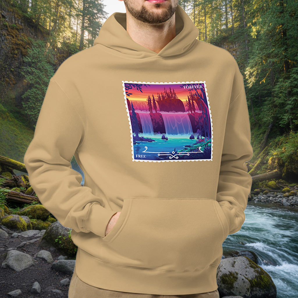 Free Forever Waterfall Hoodie – Oversized Peninsula Sunset Fleece Pullover