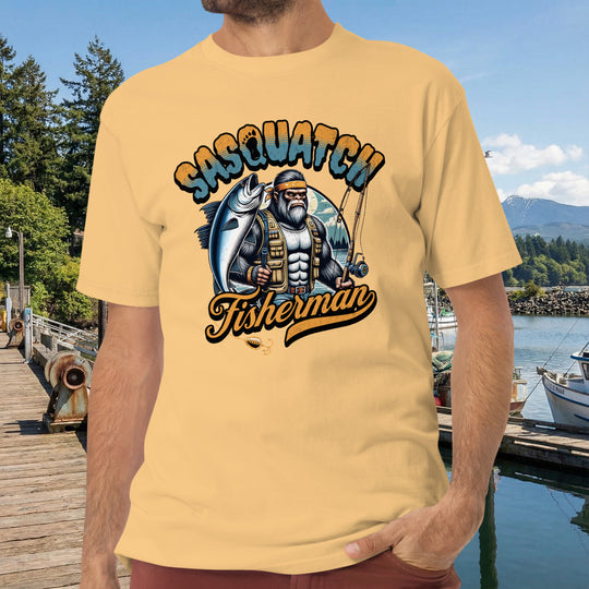 Fisherman Sasquatch Heavyweight Tee – Rugged Outdoor Wear (Premium Ring-Spun Cotton)