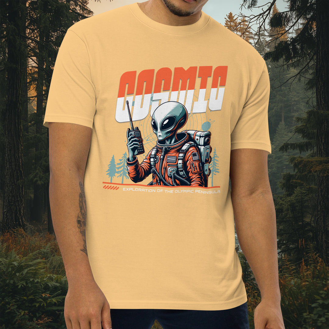 Cosmic Exploration Tee – Olympic Peninsula Alien Design